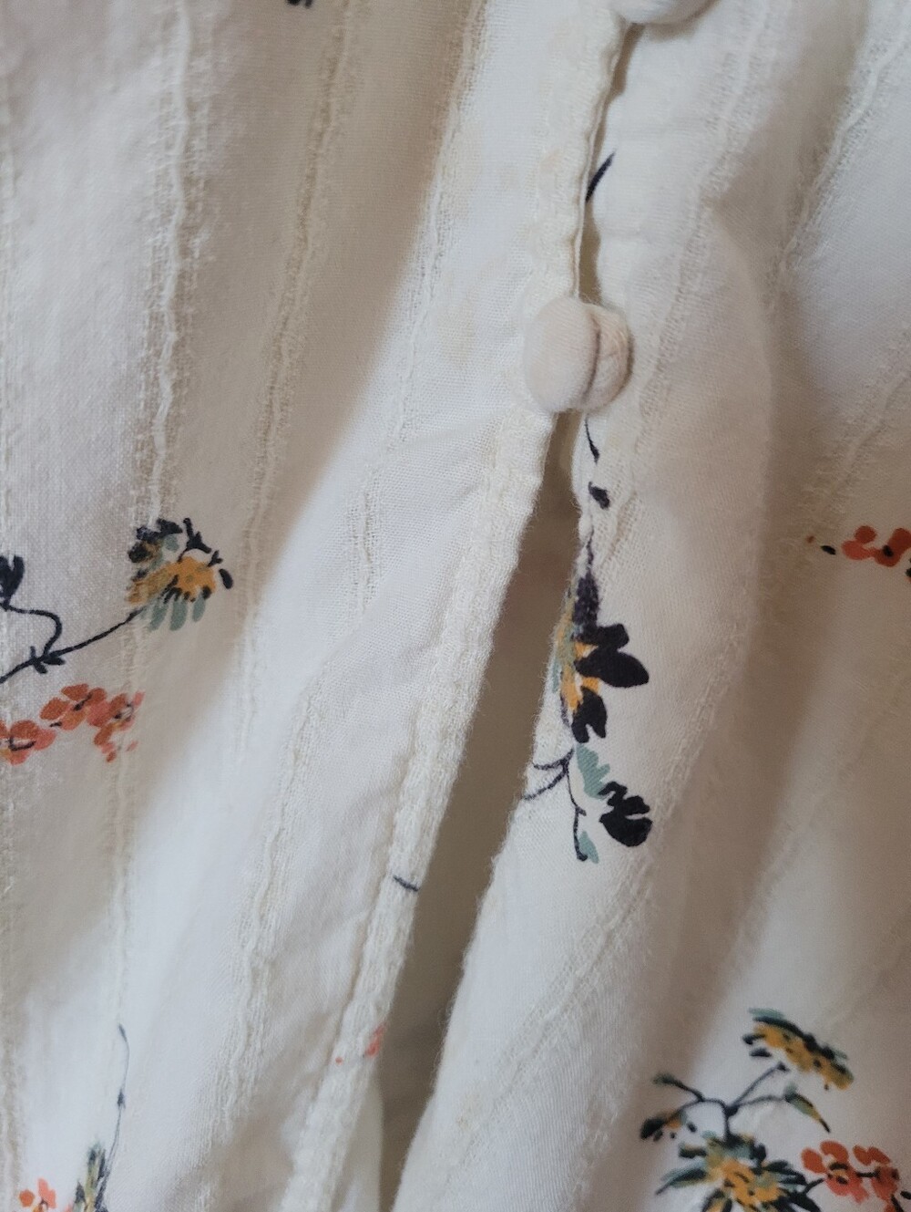 Tie-Sleeve Smocked-Waist Button-Front Midi Dress - Picture 5 of 5